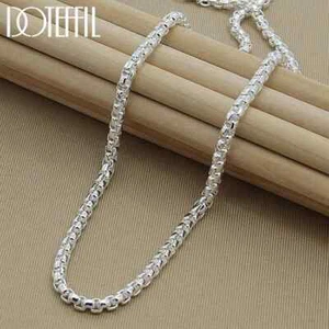 DOTEFFIL 925 Sterlingsilber 5 mm Runde Box Kette 18/20/24 Zoll Halskette für - Bild 1 von 24