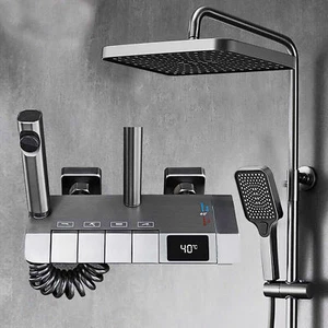 LED Duscharmatur Duschset Duschsystem Regendusche Mischbatterie Kopf Handbrause - Bild 1 von 19