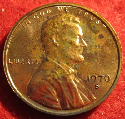 Centavo/penique conmemorativo Lincoln 1970 S prueba - tonificación/novatadas - moneda real C427 Foto 1 de 3