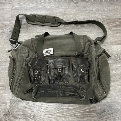 Bolso de Lona Oakley Software Vintage Verde Oliva/Cuero Nuevo con Etiquetas, Grande Foto 1 de 4