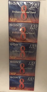 Paquete de 5 cintas de video estándar Sony 8 #P6-120 MP sonido de color brillante NUEVO SELLADO - Imagen 1 de 5