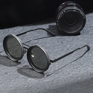 Einstellbare runde polarisierte Sonnenbrille, einstellbare Tönungssonnenbrille - Bild 1 von 14
