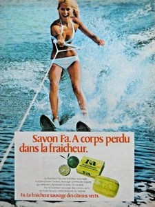 PUBLICITÉ DE PRESSE 1981 SAVON FA LA FRAICHEUR DES CITRONS VERTS - SKI NAUTIQUE - Imagen 1 de 1