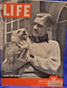 LIFE MAGAZINE AUGUST 30  1943 Anthony Eden & Nipper / WWII - Imagen 1 de 5