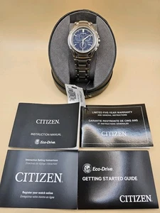 Citizen Eco Drive Mens Corso Chronograph Titanium Watch AT0940-50L - Bild 1 von 7