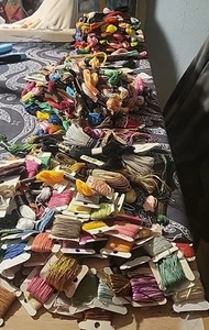 200+Embroidery Thread+cards DMC Coats Bucilla Vintage Sewing Box Books Kits... - Picture 1 of 12