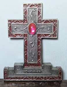 UDC 2003 Peltre Ornado Cruz Octubre Piedra Natal Turmalina Rosa 2 Caras Raro - Imagen 1 de 6