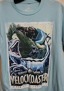 Universal Studios Jurassic World Velocicoaster Medium Light Teal T-shirt Park - Picture 1 of 4