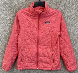 Patagonia Girls XL 14 Coral Nano Puff Quilted Jacket Full Zip Primaloft 68005 - Picture 1 of 17