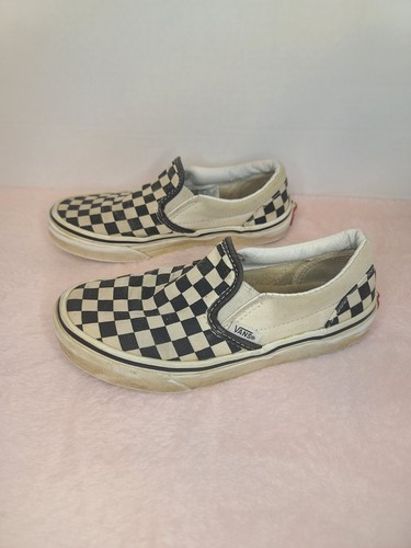 VANS a scacchi bambini nero bianco slip on ragazze ragazzi unisex taglia 1