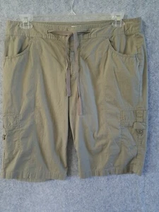 Caribbean JOE Shorts Woman Sz 16 P Brown Cargo Cotton B lightweight Hook #798 - Picture 1 of 10