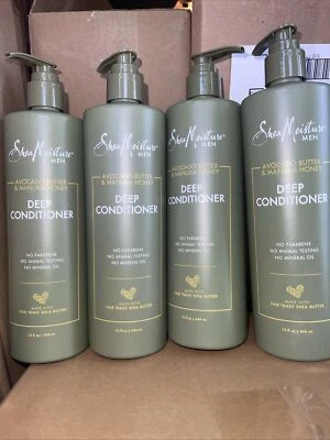 4 acondicionadores profundos de mantequilla de aguacate y miel de manuka Shea Moisture para hombres 15 oz Foto 1 de 3