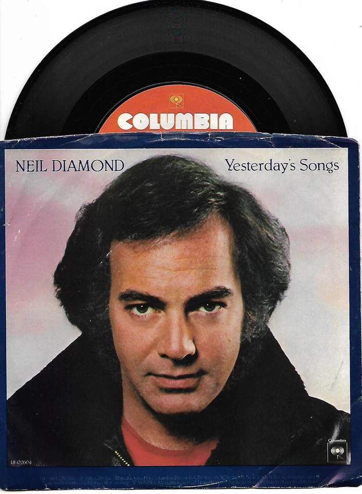 Neil Diamond, Yesterday's Songs/Guitar Heaven, 45 VG++ 1981 Columbia - Image 1 of 1