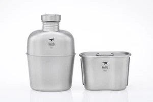 Keith Titanium Ti3060 Canteen Mess Kit - New Ultralight Carrying Pouch - Picture 1 of 12