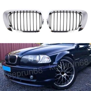Front Kidney Grill Chrome&Black For BMW 3-Series E46 Coupe 1999-2002 325Ci 330Ci - Picture 1 of 8