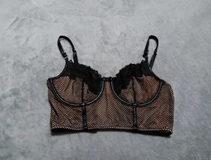 Adore Me Women's Black Beige Underwire Lightly Lined Full Coverage Bra Sz: 32DD - Picture 1 of 7