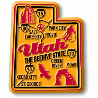 CLASSIC MAGNETS MADE WITH PRIDE IN THE USA Utah Premium State Magnet by Classic Magnets, 1.9" x 2.3"