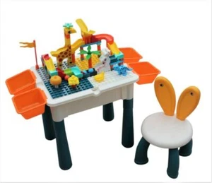Kids Table & Chair Desk Set Activity Play & Build Bricks Childrens - Picture 1 of 7