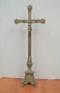 Cruz de Altar Original De Colección, Plateada, Base Sagrada Familia (CU265) cáliz co - Imagen 1 de 8