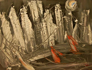 Wunderschönes Gemälde Leinwand Expressionist Moderne Kunst Gespannt KAUFEN hefefuo - Bild 1 von 1