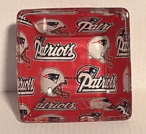 New England Patriots Small Glass Serving Bowl Dish Nuts Dip Ice Cream Candy NWOT - Picture 1 of 8