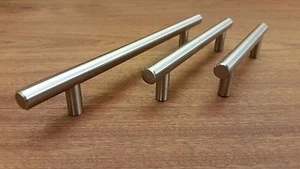 T BAR "BARKSTON" HANDLE BRUSHED NICKEL LARGE SIZES - Picture 1 of 4