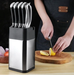Kitchen Knife Holder Organizer Storage Rack Stand Household Tool Stainless Steel - Picture 1 of 24