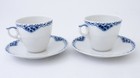 2 Cups & Saucers #719 - Princess - Royal Copenhagen - 2nd Quality