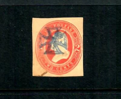 US8 U.S. Cut Square Double Maltese Cross on 2 cent Washington Red - Image 1 of 2