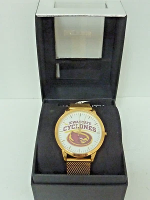 Nuevo en Caja Iowa State Cyclones Reloj Pulsera Malla Tono Dorado Foto 1 de 4