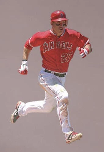 MIKE TROUT FATHEAD JUNIOR JR 31" x 19" MLB Wall Graphic Decal LOS ANGELES ANGELS - Image 1 of 1