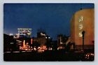 1945 Postcard Hollywood Ca California Radio City Night Kodachrome Neon Signs