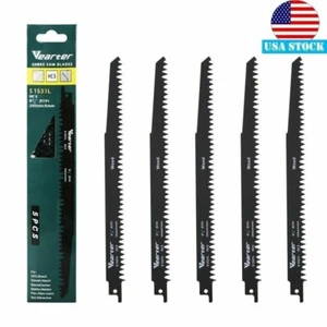 5 Pack 9.5 Inch Wood Pruning Cutting Saber Reciprocating Saw Blades Set - 5TPI - Picture 1 of 12
