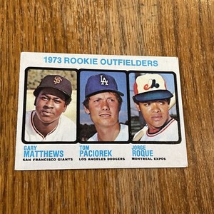 1973 Topps High Number Rookie Outfielders Gary Matthews/Paciorek/Roque #606 EX+