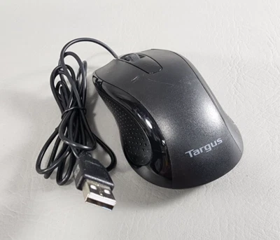 Targus Optical Wired Mouse Black Model AMU660 - Tested - Works - Image 1 of 4