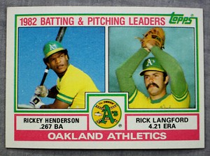 Rickey Henderson Oakland Athletics 1983 Topps #531 1982 Batting  Pitching Leader