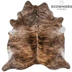 Brazilian Brindle Cowhide Rug Size 6.3" L x 6'3" W 7325 - Picture 1 of 6