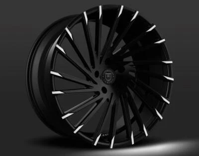 Lexani Wraith 20" negro y punta de máquina en blanco 20x8,5 Foto 1 de 4
