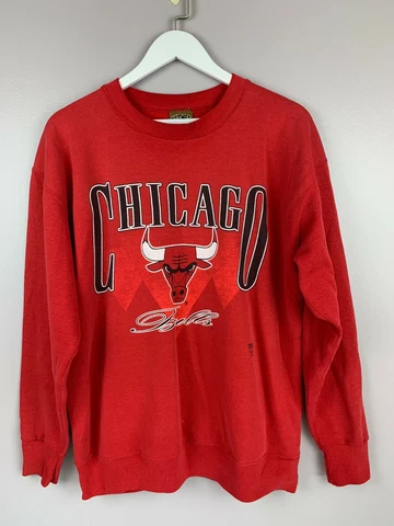Vintage Chicago Bulls Sweatshirt Adult Large Nutmeg Made USA Crewneck Red AS IS Cover