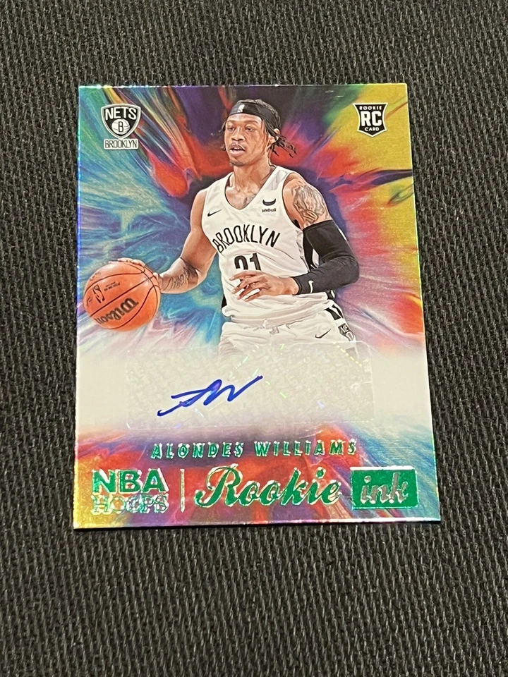 ALONDES WILLIAMS 2022-23 Panini NBA Hoops ROOKIE INK Signatures GREEN Autograph - Image 1 of 4