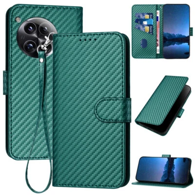 For OnePlus 13 12 11 9 Pro N200 5G Carbon Fiber Textured PU Leather Wallet Case - Image 1 of 4