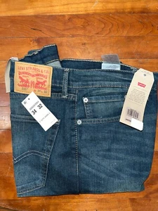 BRAND NEW LEVI STRAUSS 505 RELAXED FIT STRAIGHT LEG BLUE DENIM JEANS 34" X 32" - Picture 1 of 1