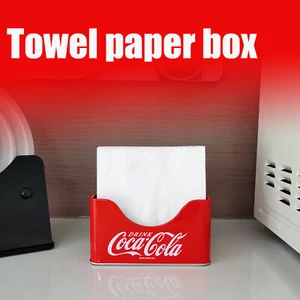 Coca-Cola Mini Porta Fazzoletti - Dispenser da Tavolo in Metallo con Sottobicchiere, Rosso - Foto 1 di 12