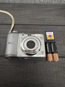 Canon PowerShot A1100 IS 12.1MP Digital Camera  8GB SD Card  2x AA Batts Tested - Picture 1 of 12