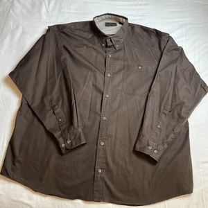 Red Head Brown Western Ranch Button Down Long Sleeve Heavy Cotton Shirt 3XL - Picture 1 of 12