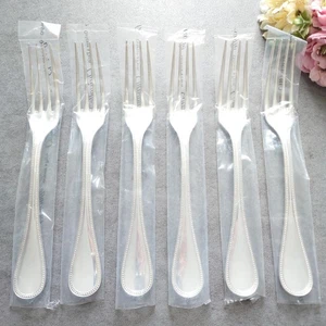 Christofle Perles Silverplate Flatware Table Fork 6pcs Excellent - Picture 1 of 17