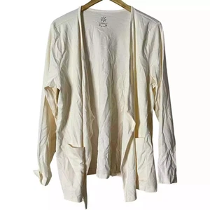 Isaac Mizrahi Live! Essentials Pima Cotton Cardigan Sea Salt Size 2X A572635 - Picture 1 of 1