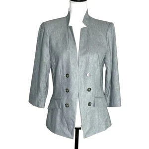 Chaqueta Blazer Casa Blanca Mercado Negro Manga 3/4 Gris Lino Talla 8 Nueva con Etiquetas - Imagen 1 de 11