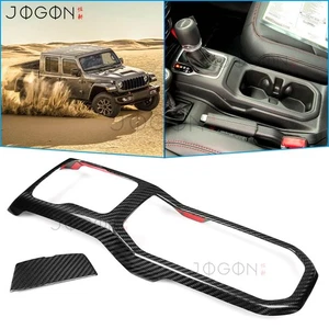 2020-25 For Jeep Gladiator JT Willys Carbon Center Console Gear Cup Holder Trim - Picture 1 of 14