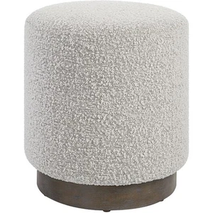 Uttermost 23665 Avila 18 inch Ivory and Warm Gray Boucle Fabric Ottoman - Picture 1 of 4